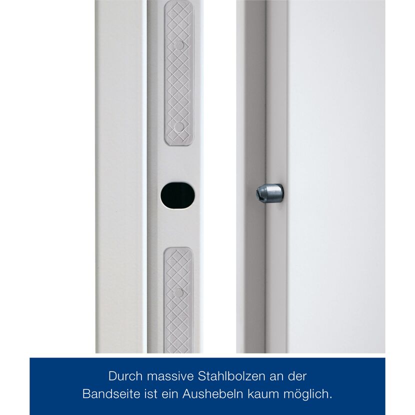 Sicherheits-Nebeneingangstür 'KSI 40' weiß 87,5 x 200 cm, rechts
