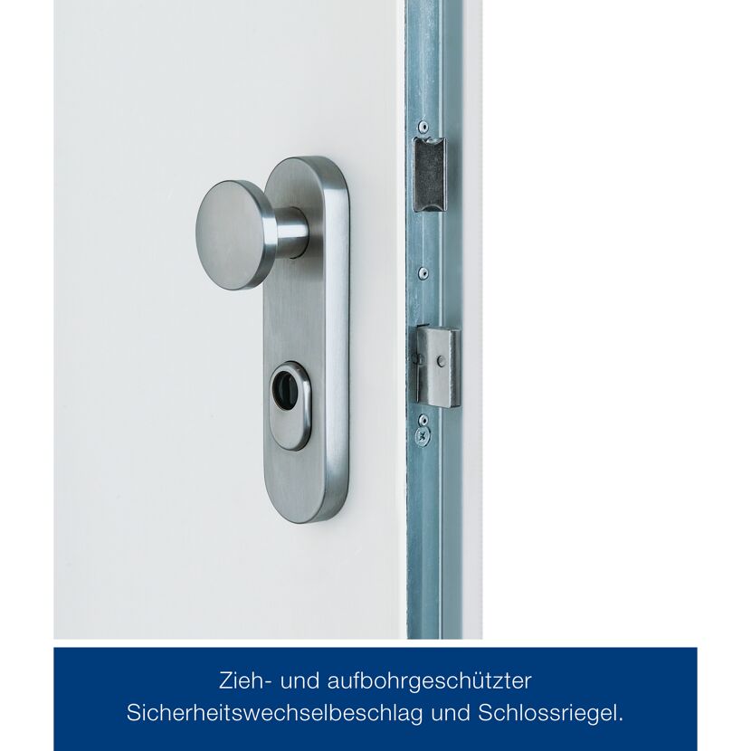 Sicherheits-Nebeneingangstür 'KSI 40' weiß 100 x 200 cm, links