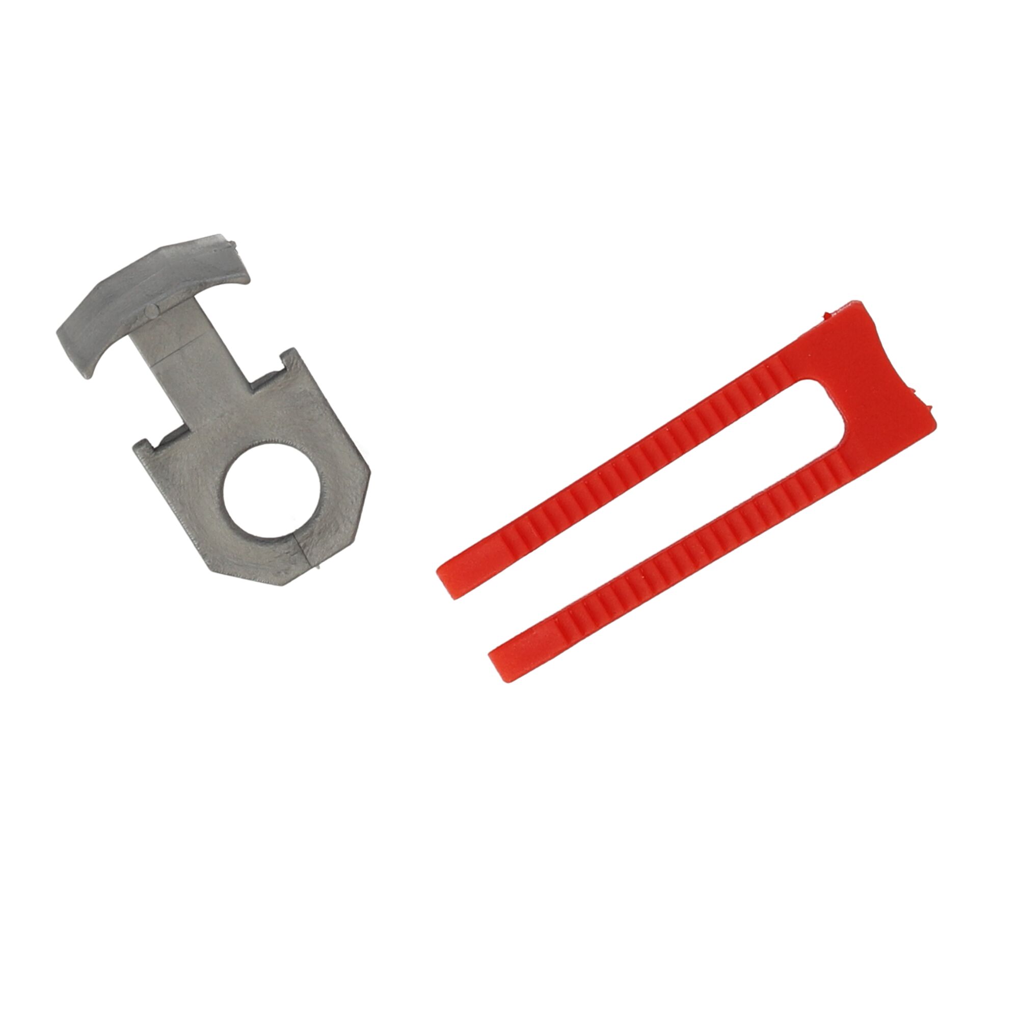 Grauer Keil und zwei rote Keile