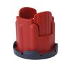 Roter Dübel mit schwarzem Fuß