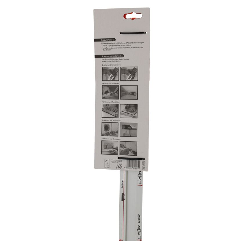 Multifunktionslineal und Wasserwaage 60 cm mit 2 Libellen 60 cm
