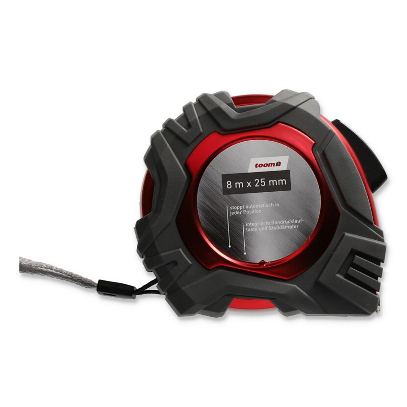Toom Bandmaß 8 m x 25 mm rot und schwarz
