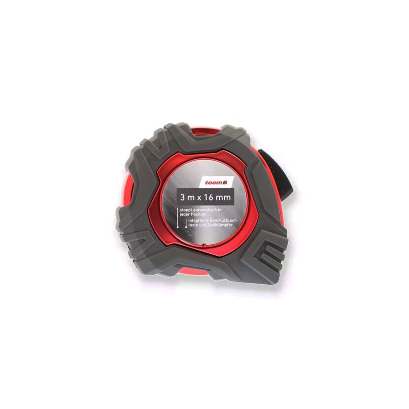 rotes und graues Maßband von toom