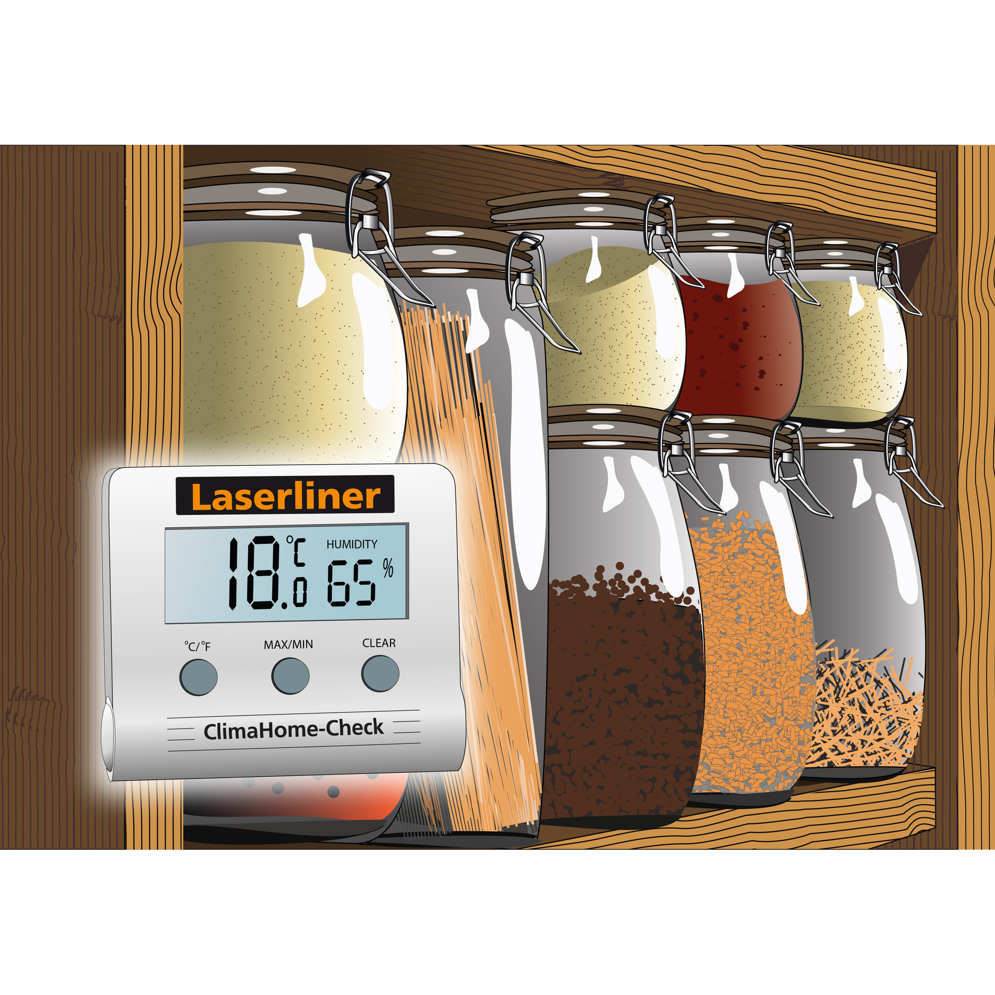 Digitales Hygrometer 'ClimaHome-Check' weiß inklusive Batterie