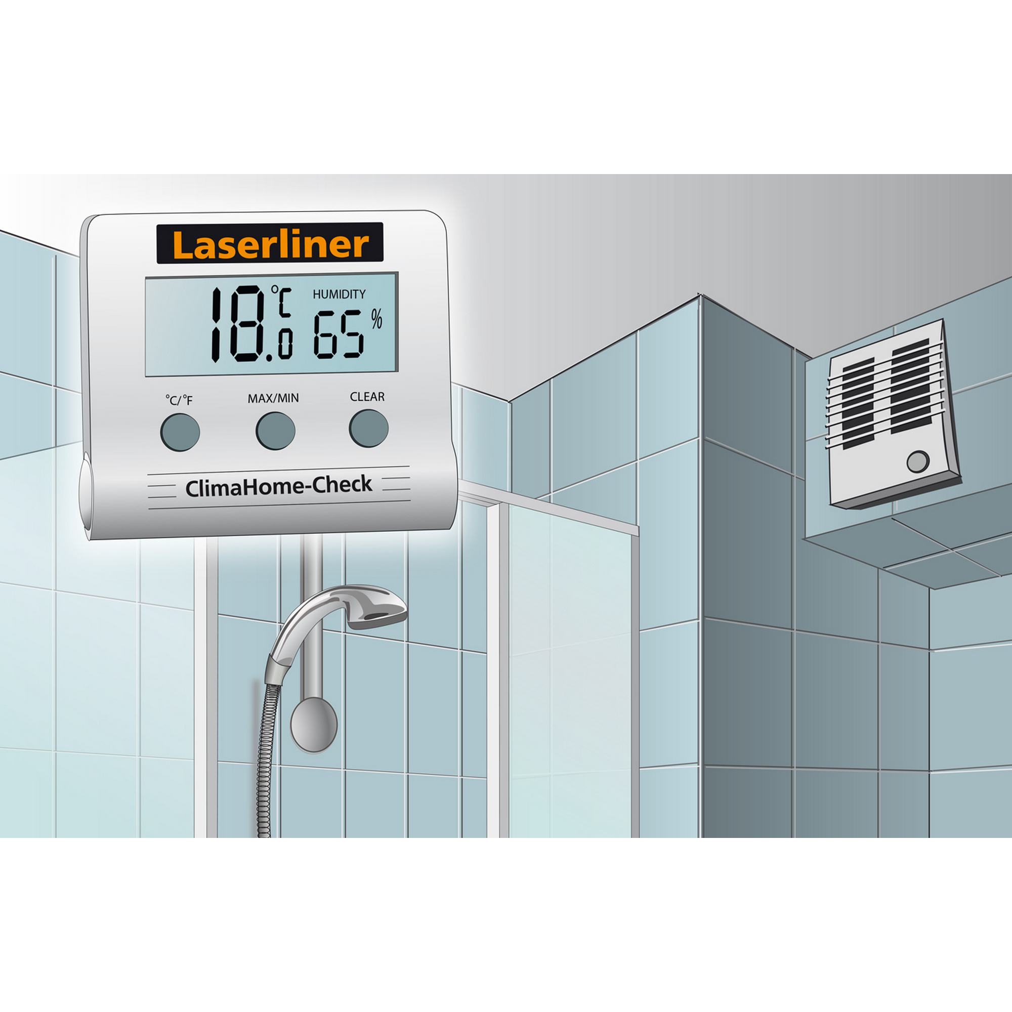 Digitales Hygrometer 'ClimaHome-Check' weiß inklusive Batterie