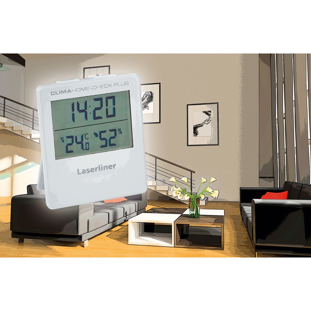 Digitales Hygrometer 'ClimaHome-Check Plus' weiß mit Lüftungsempfehlung