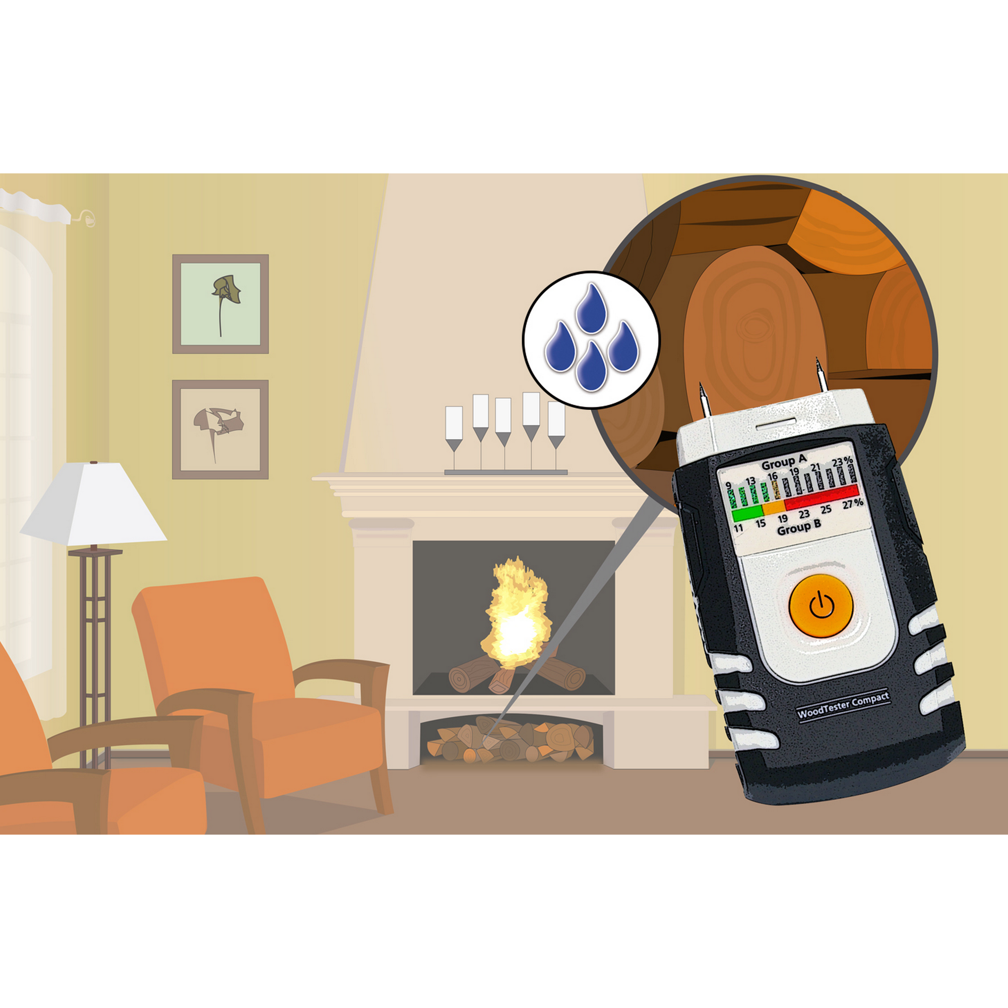 Feuchtigkeitsmesser 'WoodTester Compact' für Holz