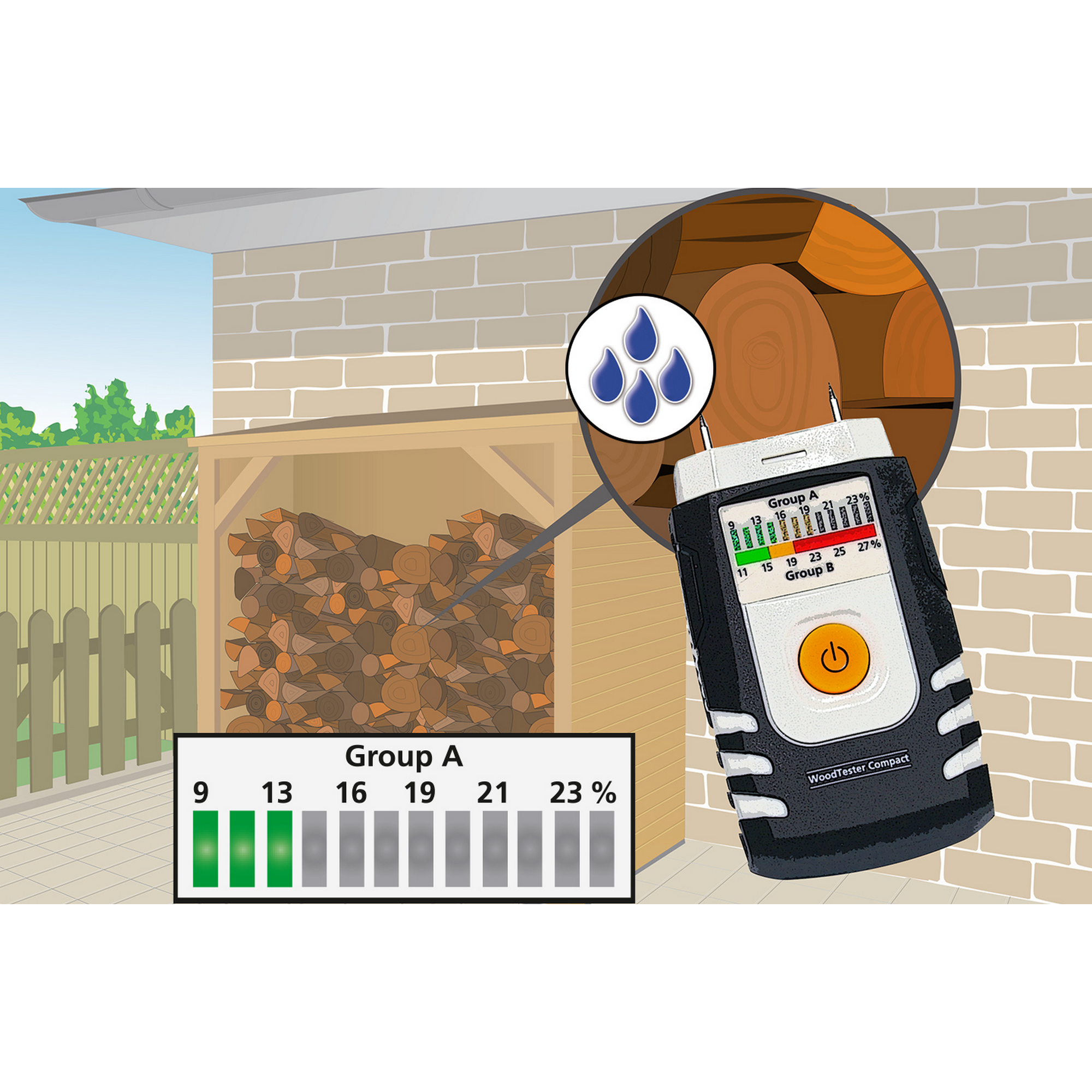 Feuchtigkeitsmesser 'WoodTester Compact' für Holz