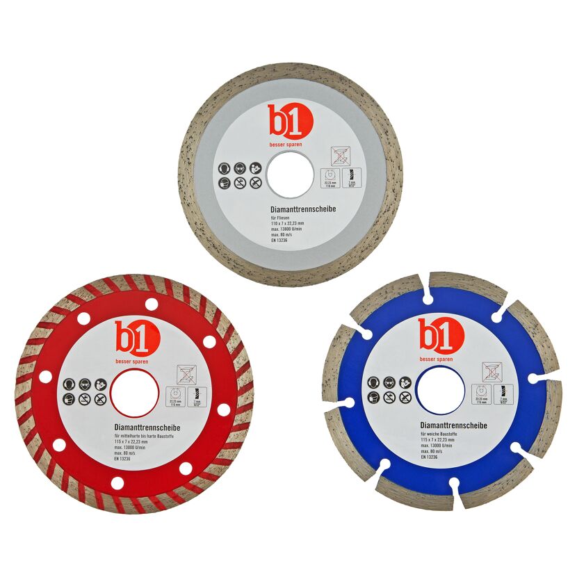 Diamant-Trennscheiben-Set Ø 110-115 mm 3 Stück