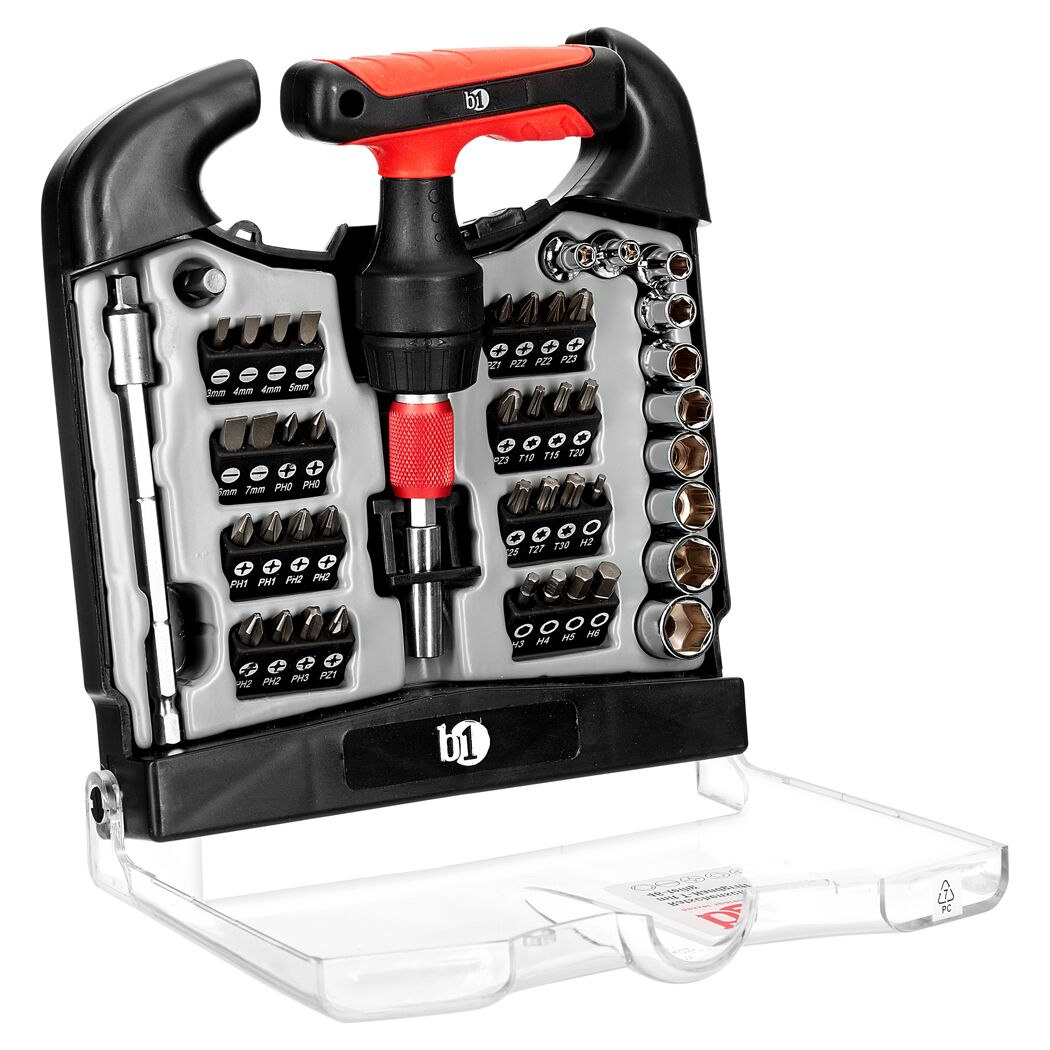 Ratschen-Schraubenzieher-Set mit Bits und Stecknüssen