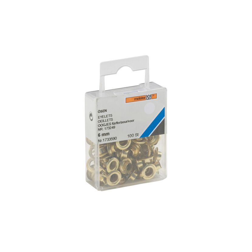 Ösen Messing, Ø 6 mm, 100 Stück