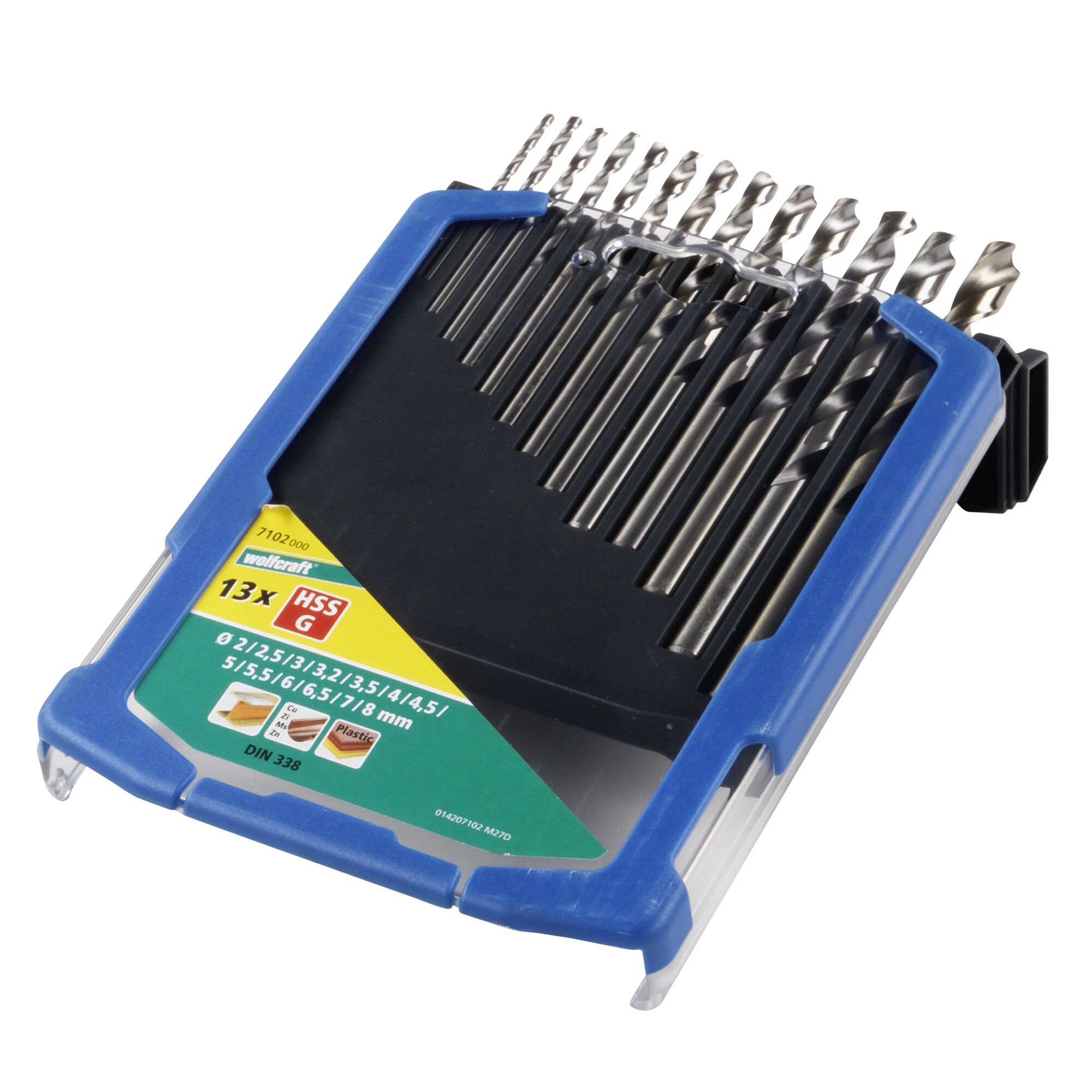 13-teiliger HSS-G Spiralbohrer-Satz, 2-8 mm