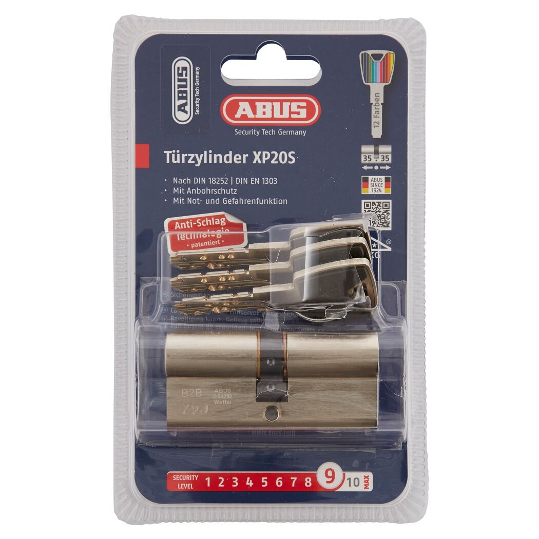 ABUS Türzylinder XP20S mit drei Schlüsseln