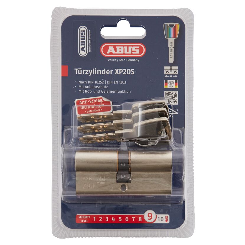ABUS Türzylinder XP20S mit drei Schlüsseln