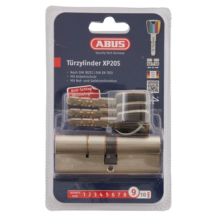 ABUS Türzylinder XP20S mit drei Schlüsseln