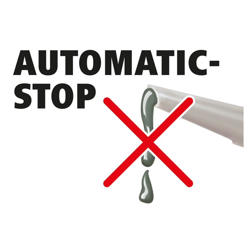 Automatischer Stopp, aus der Kartuschenpistole tropft kein Dichtmittel