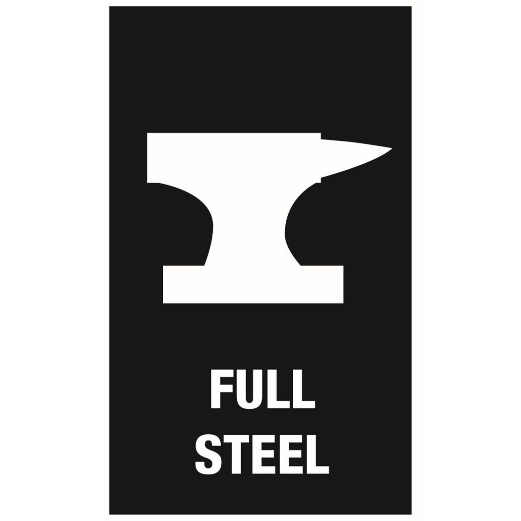 Schwarzer Amboss mit Aufschrift FULL STEEL