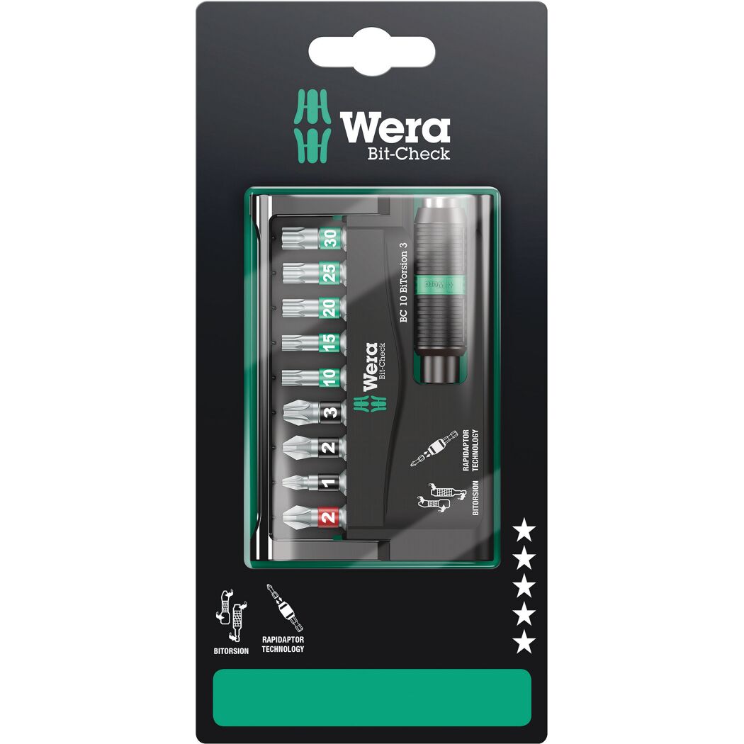 Wera Bit-Check 10 Bitorsion 3 mit Bits
