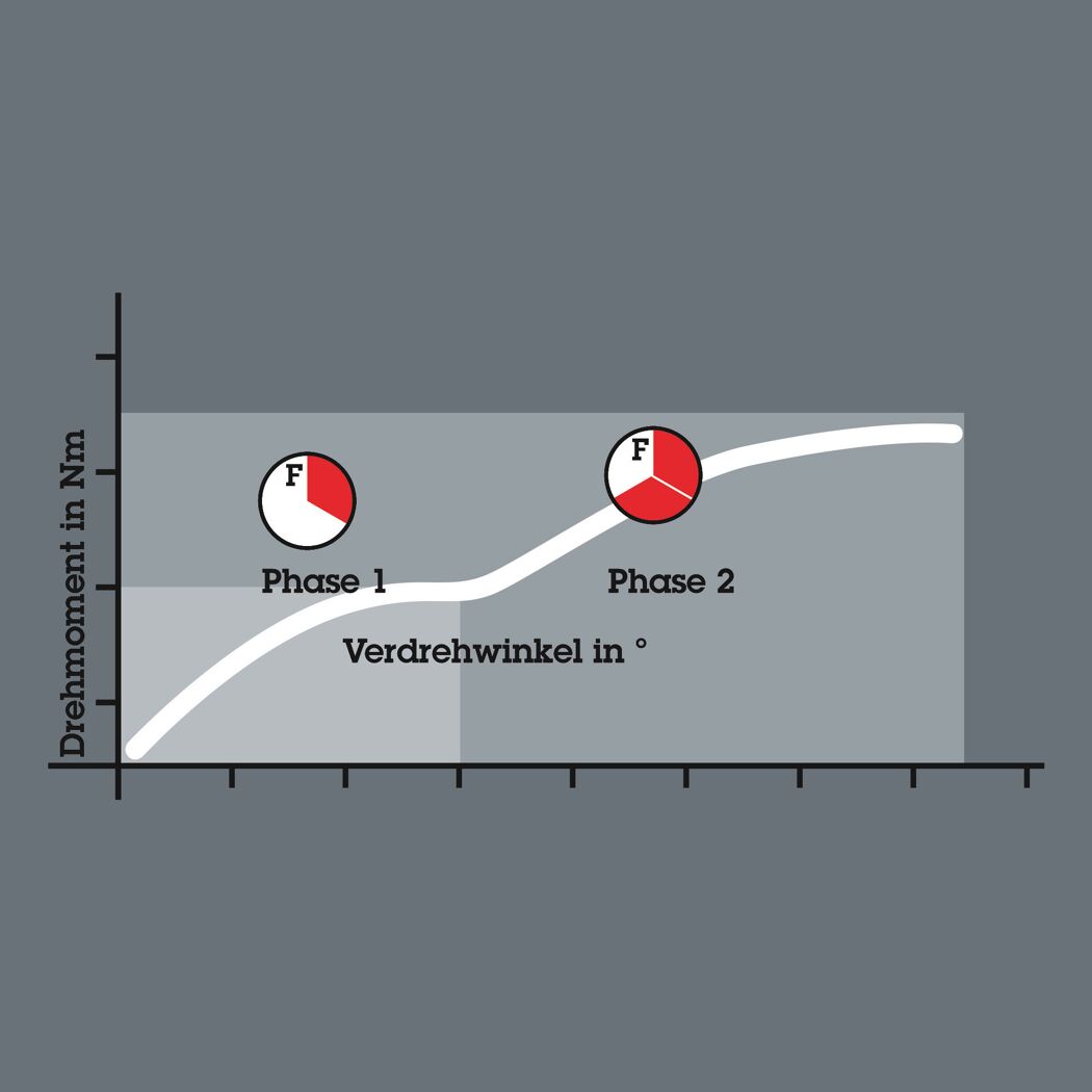 Diagramm Drehmoment in Nm über Verdrehwinkel in Grad