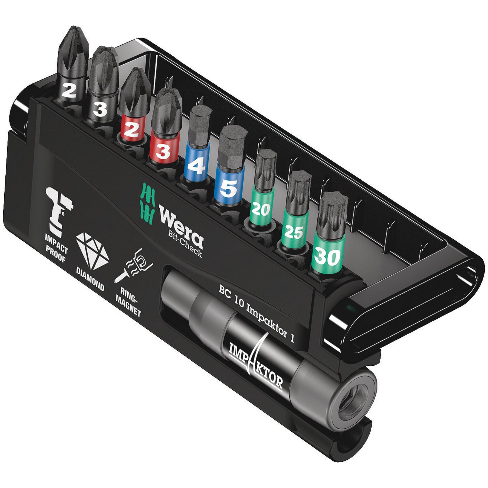 Wera Bit-Check 10 Impaktor 1 mit Bits