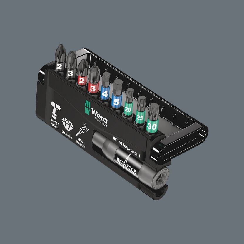 Wera Bit-Check 10 Impaktor 1 mit Bits