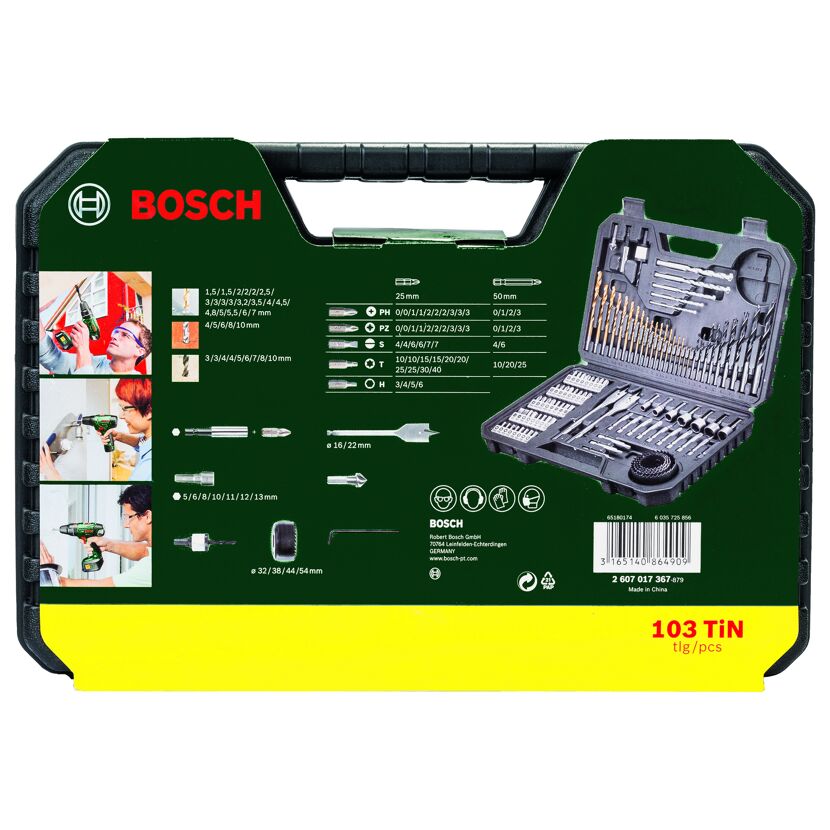 Bohrer- und Bit-Set 'V-Line' Titanium Box, 103-teilig
