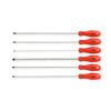 Sechs Schraubendreher mit orangem Griff