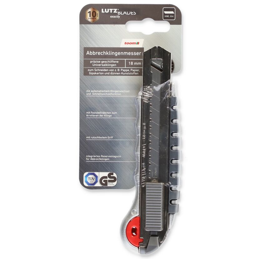 Abbrechklingenmesser mit 6 Ersatzklingen