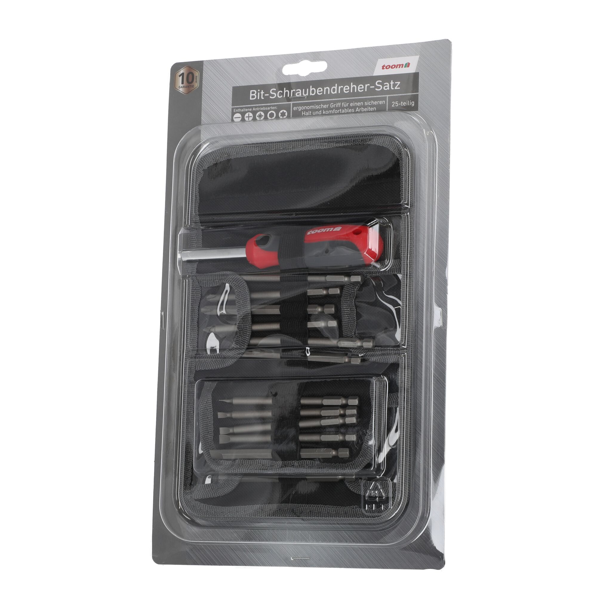 25-teiliger Bit-Schraubendreher-Satz von toom mit Tasche