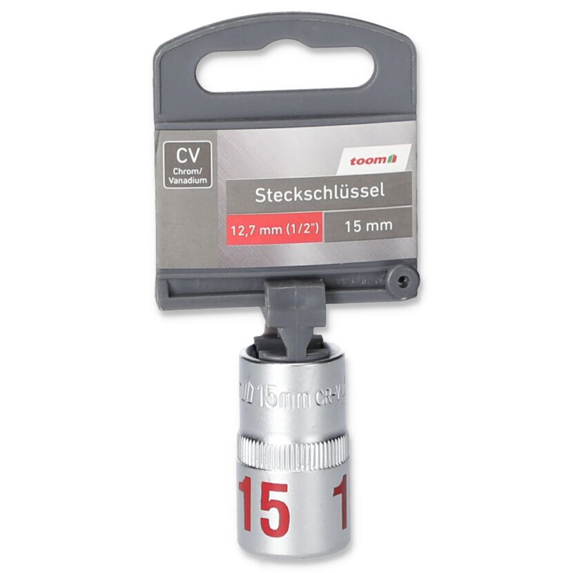 Toom Steckschlüssel 1/2 Zoll 15 mm Chrom-Vanadium