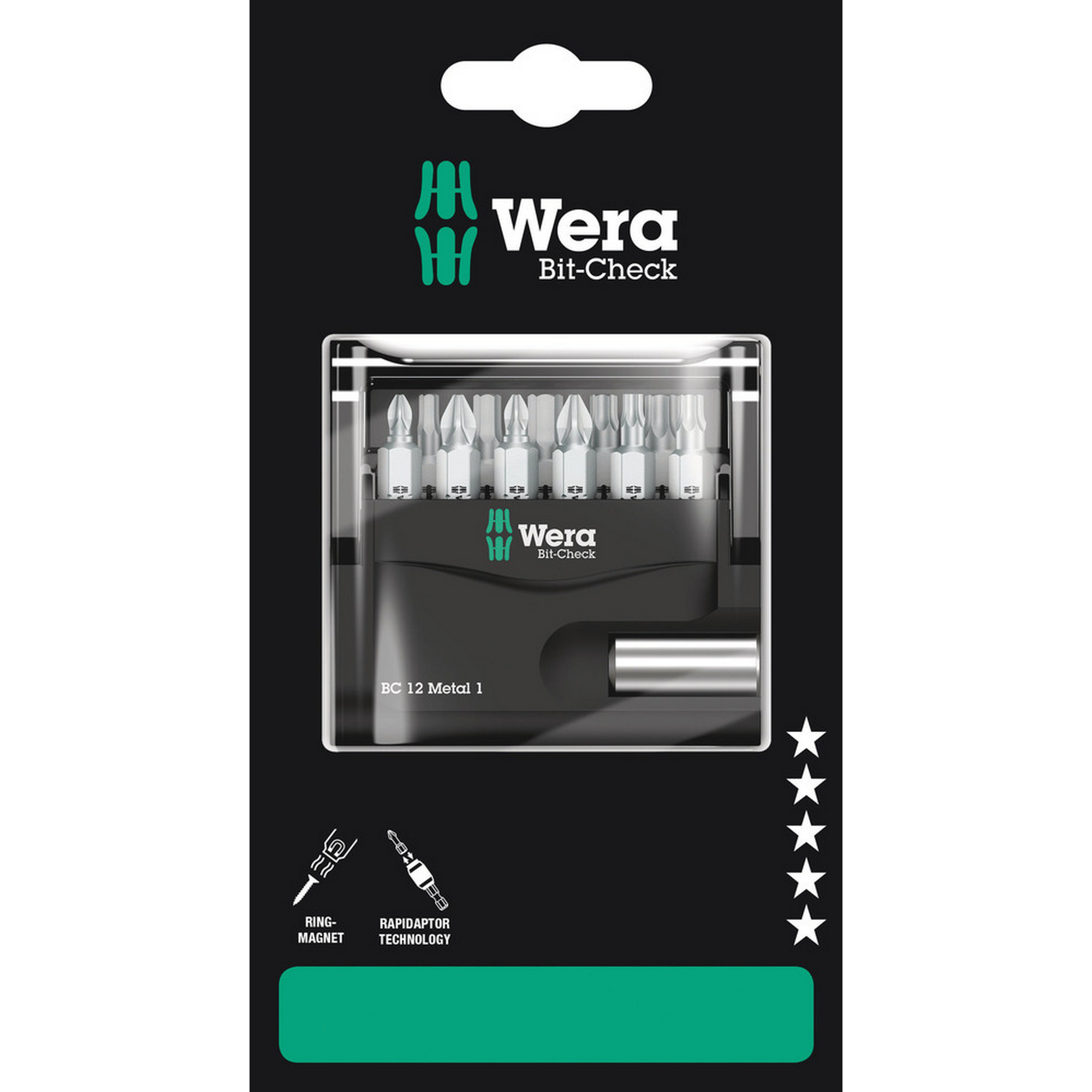 Wera Bit-Set ‚Bit-Check 12 Metal 1 SB‘ 12-teilig