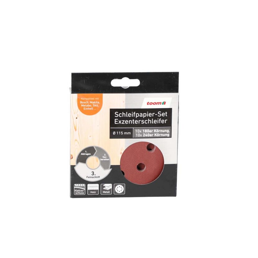 Schleifpapier-Set für Exzenterschleifer, 20 Stück