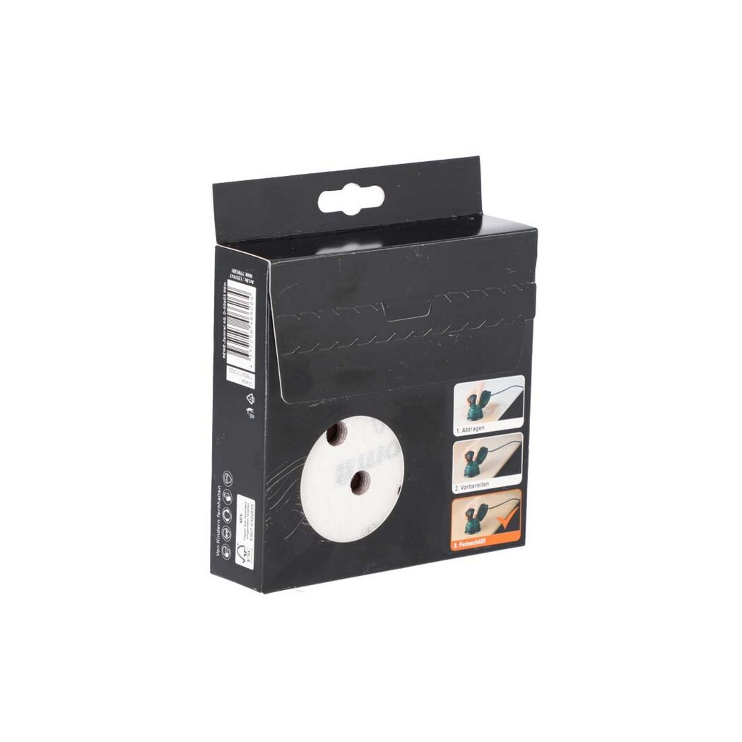 Schleifpapierset toom 125 mm in Verpackung