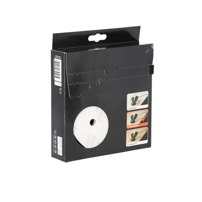 Schleifpapierset toom in Verkaufsverpackung