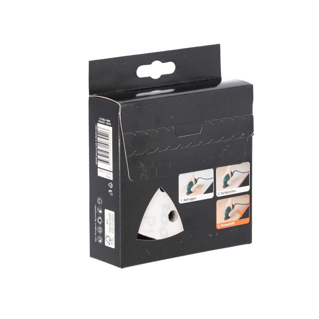 Schleifpapier-Set in Verpackung