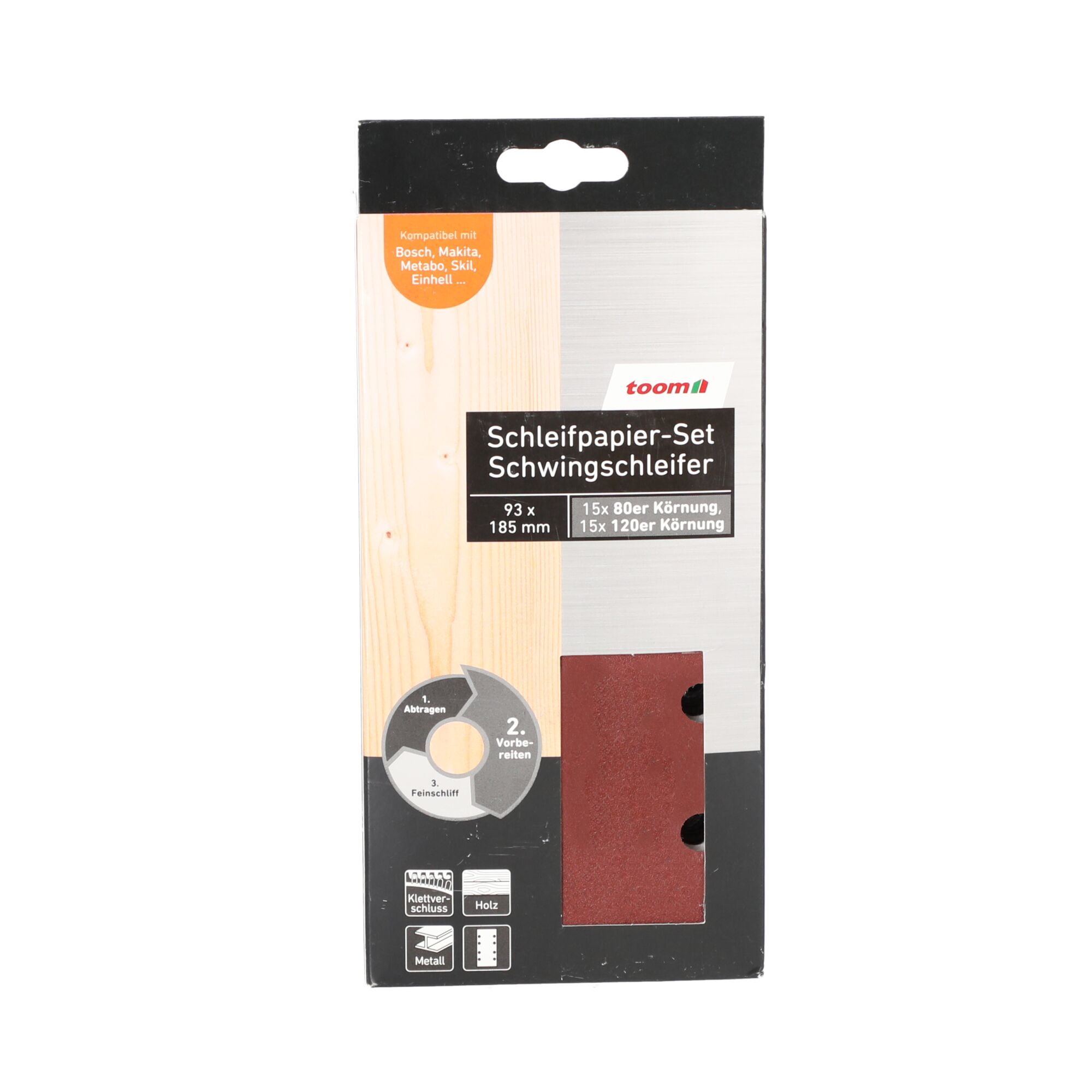 Schleifpapier-Set für Schwingschleifer in Verpackung