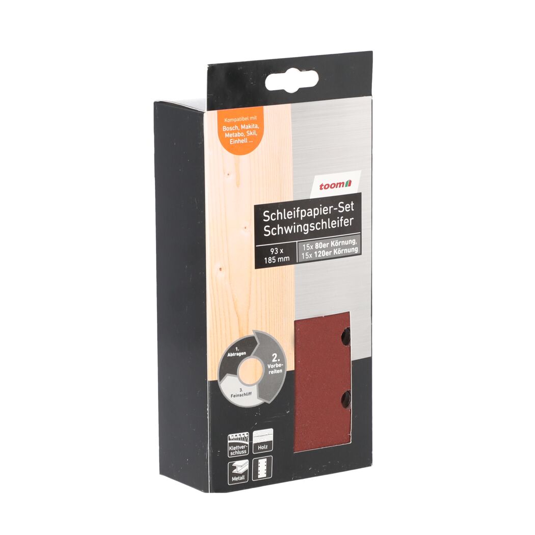 Schleifpapier-Set für Schwingschleifer in Verpackung