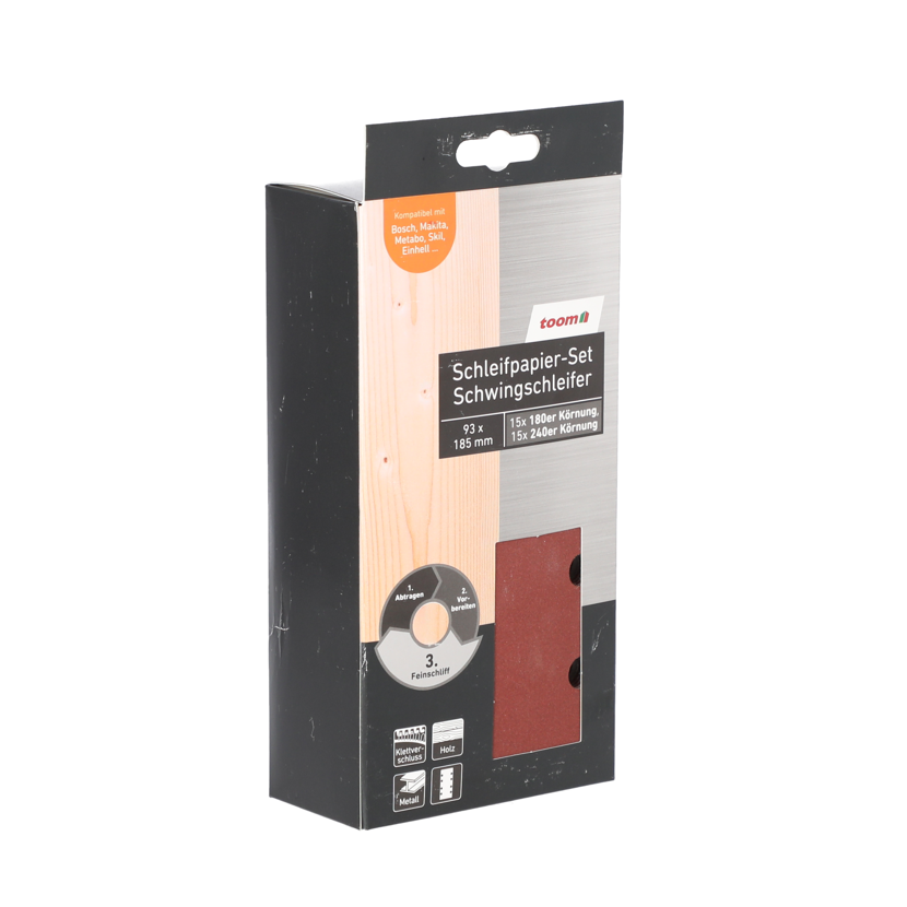 Schleifpapier-Set für Schwingschleifer in Verpackung