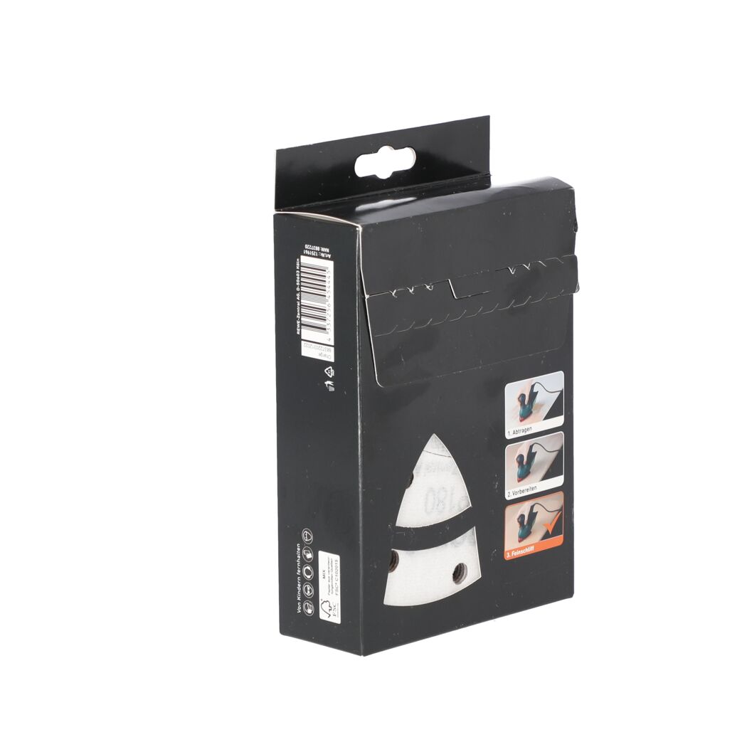Schleifpapierset in Verpackung