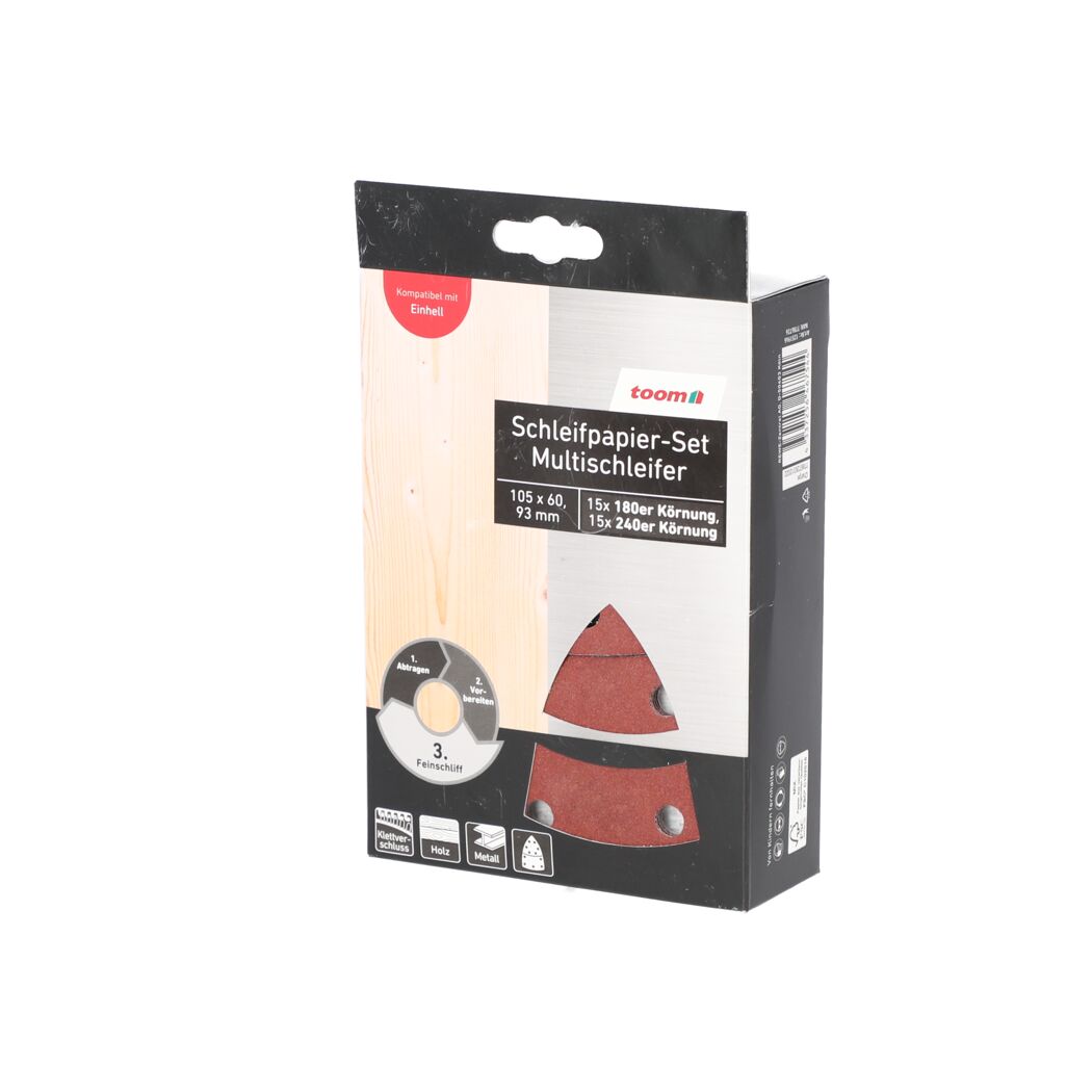 Schleifpapier-Set 105 x 60, 93 mm, K180/240, 30 Stück