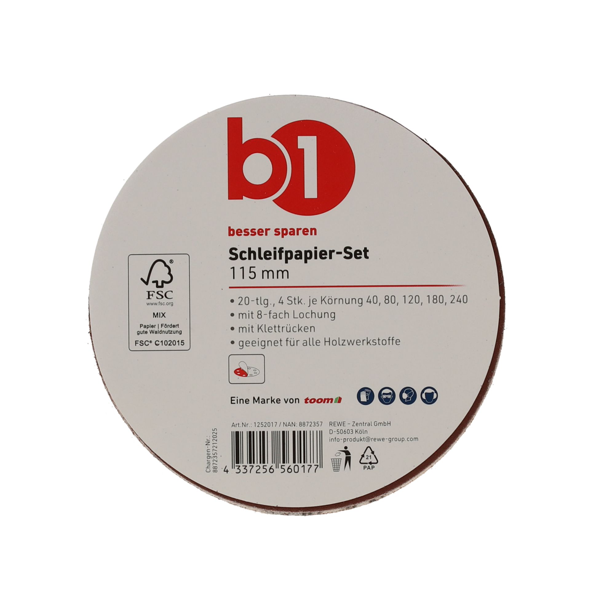 Schleifpapier-Set Ø 115 mm 20-teilig