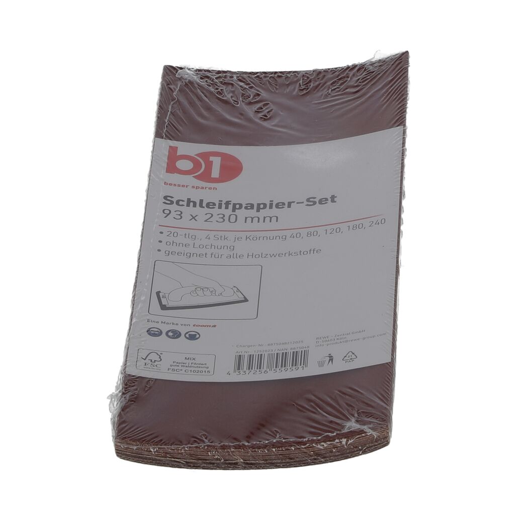 Schleifstreifen-Set 93 x 230 mm 20-teilig