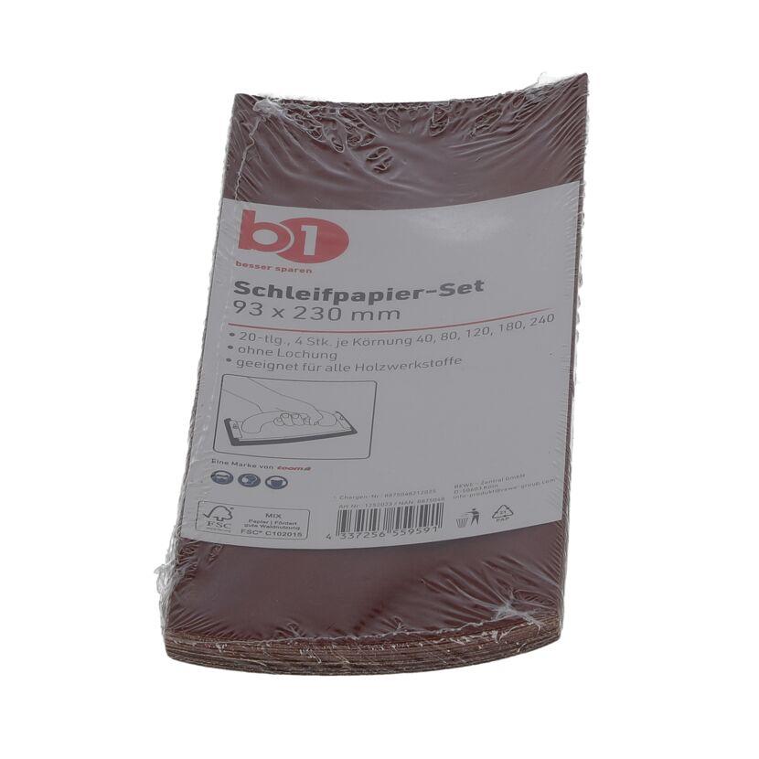 Schleifstreifen-Set 93 x 230 mm 20-teilig