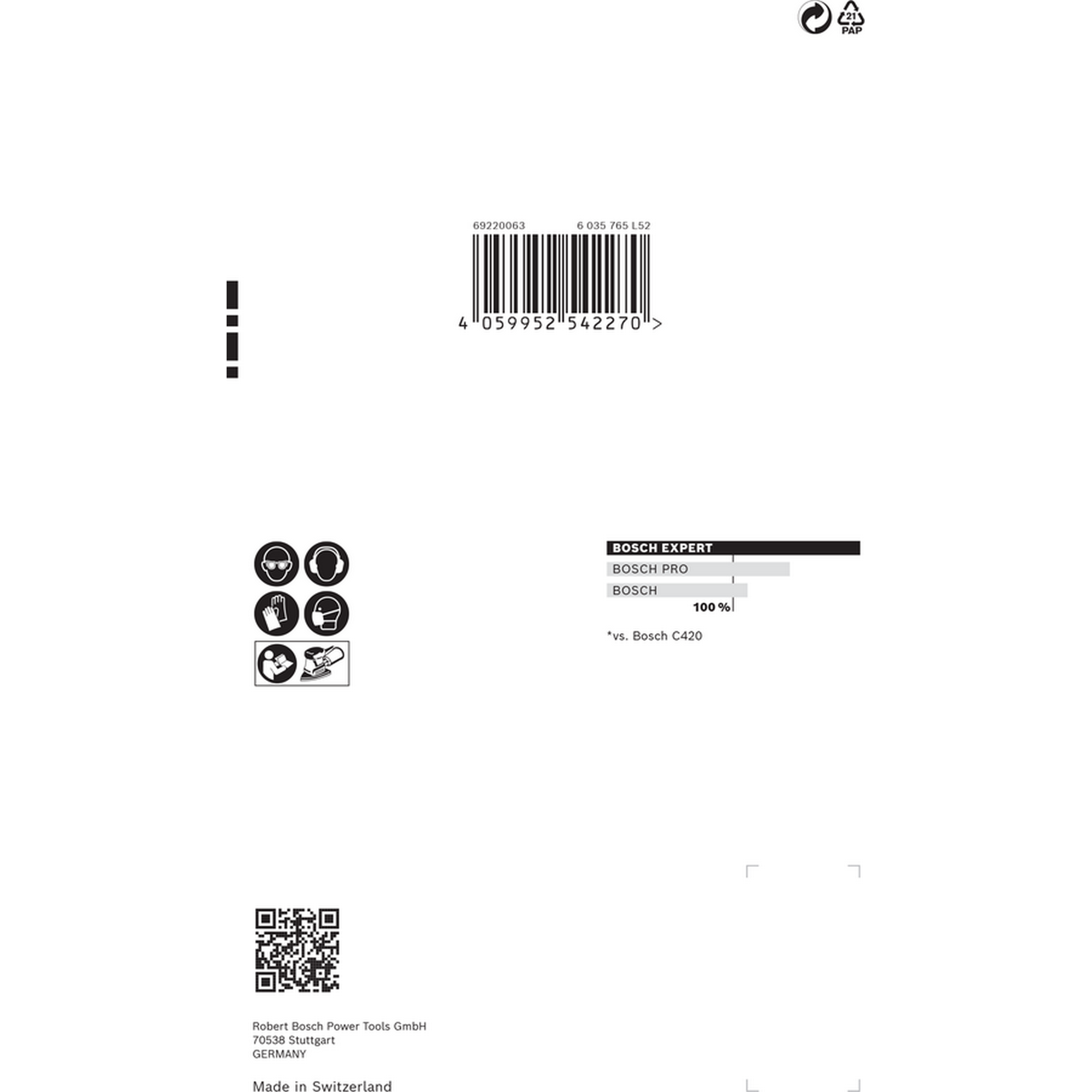 Multi-Schleifpapier 'Expert C470' Klett 11 Löcher 102 x 62 mm G 180, 10-teilig