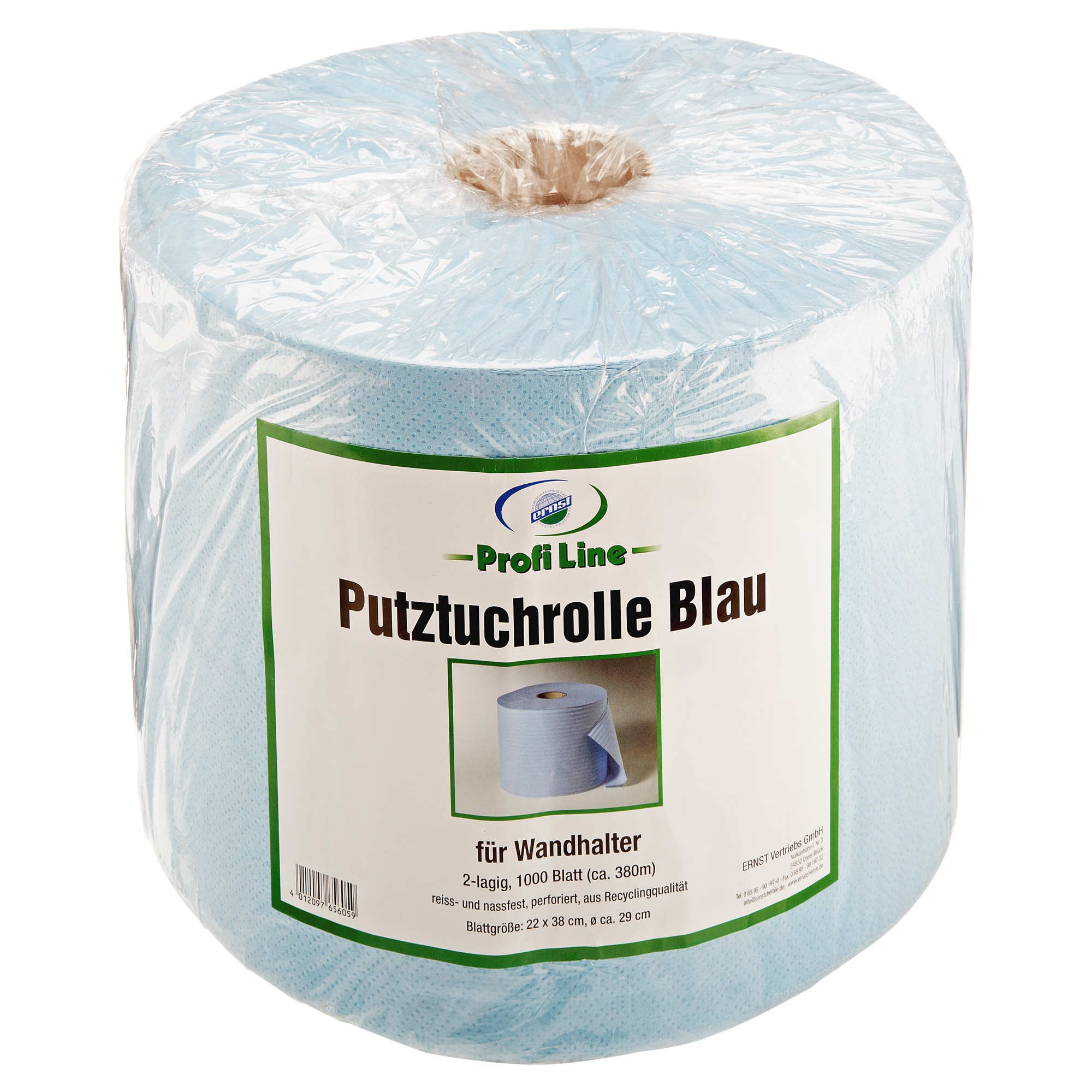 1 Putztuchrolle 2-lagig 1000 Blatt/Rolle Putzpapier Werkstattrolle blau 36x36cm 