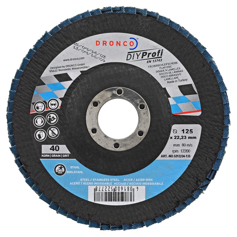 Fächerschleifscheibe Ø 125 mm K40