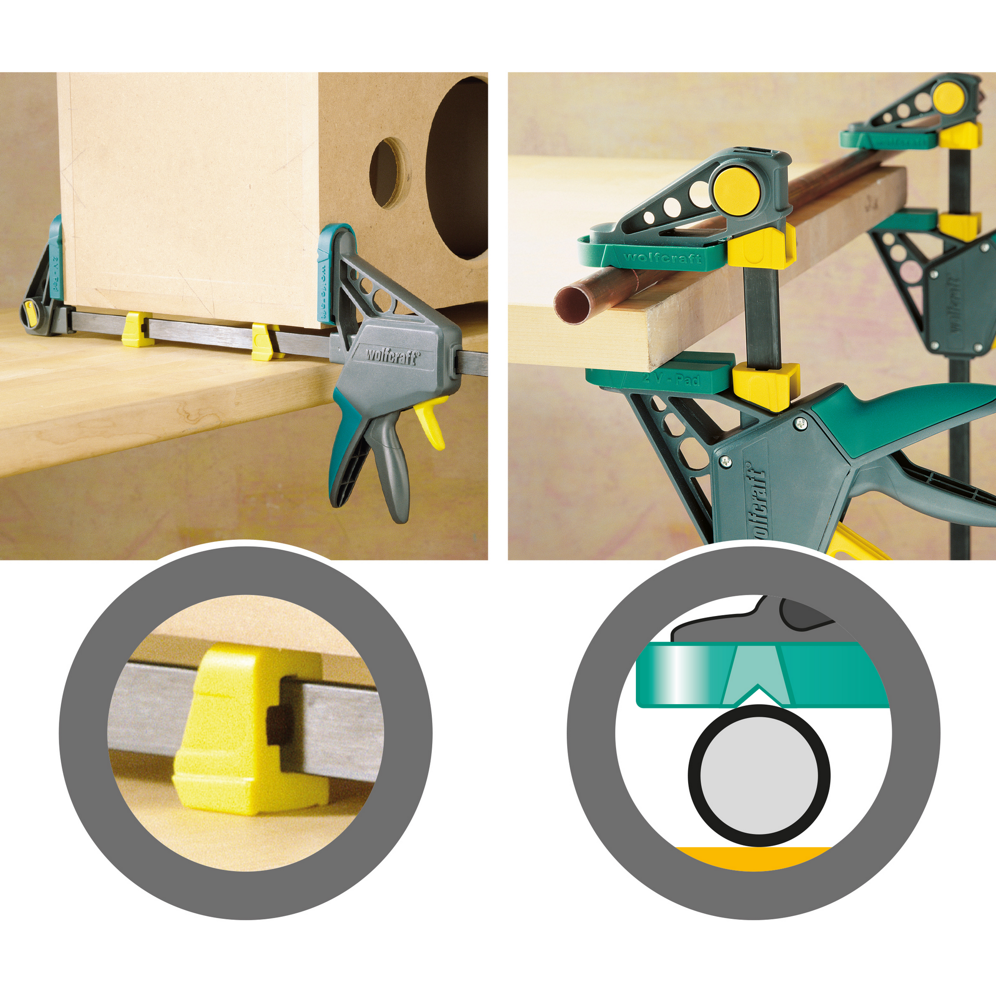 Wolfcraft Einhandzwingen Proaktiv im Einsatz