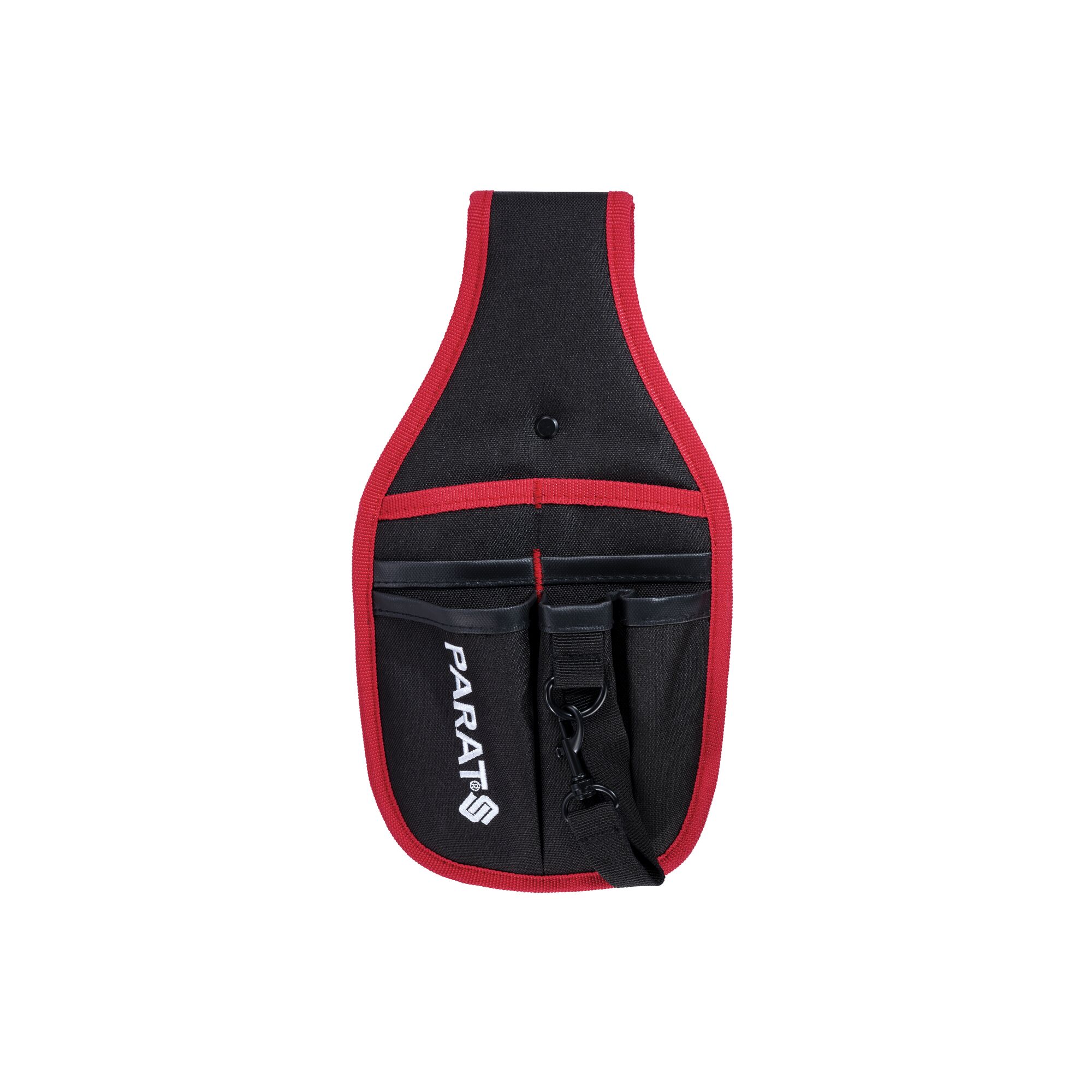 Schwarze Gürteltasche Parabelt S mit roten Nähten