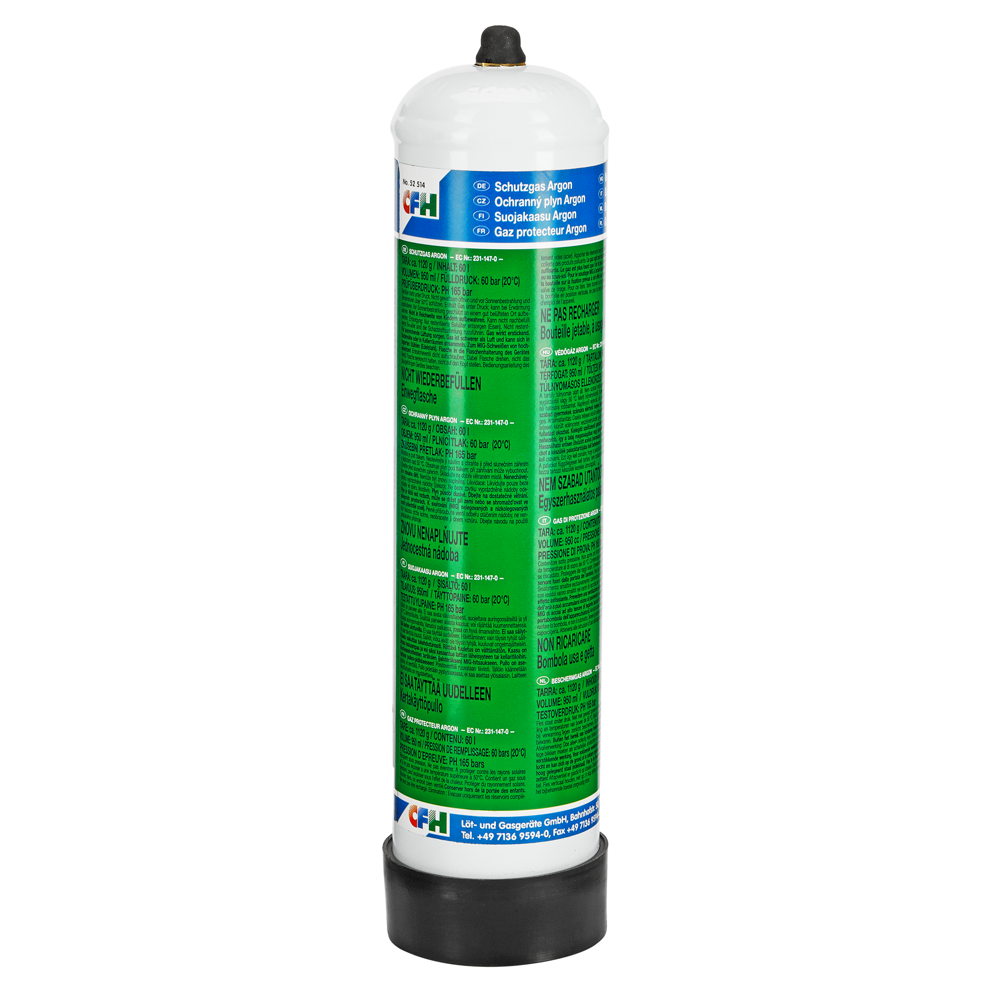 Schutzgas Argon 60 Bar 750 ml + product picture