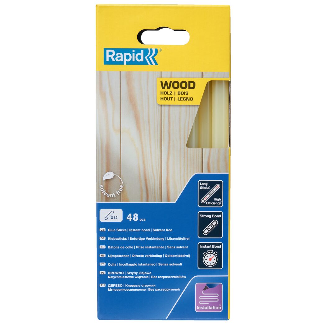 Klebestick für Holz gelb Ø 12 x 190 mm 48 Stück